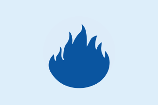 An icon showing a flame