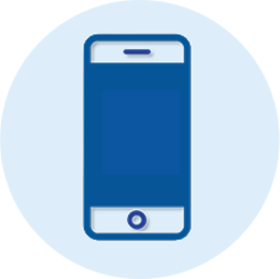 An icon showing a cartoon smartphone